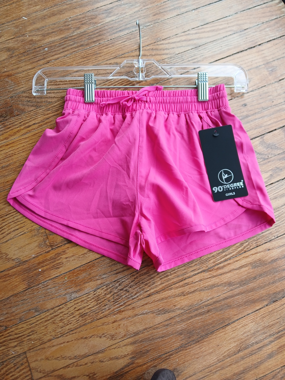 90 Degree By Reflex Girls' Bright Pink Athletic Shorts